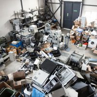 "Obsolete computer electronics equipment for recycling,"